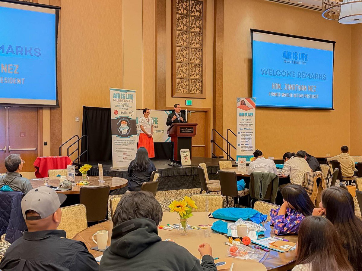 NezForAZ's tweet photo. Phefelia and I were honored to give the opening remarks at the Air Is Life Youth Conference.

It was inspiring to see so many young people engaged in conversations about preventing tobacco and vaping use in our schools and communities. https://t.co/maelR8EuR4