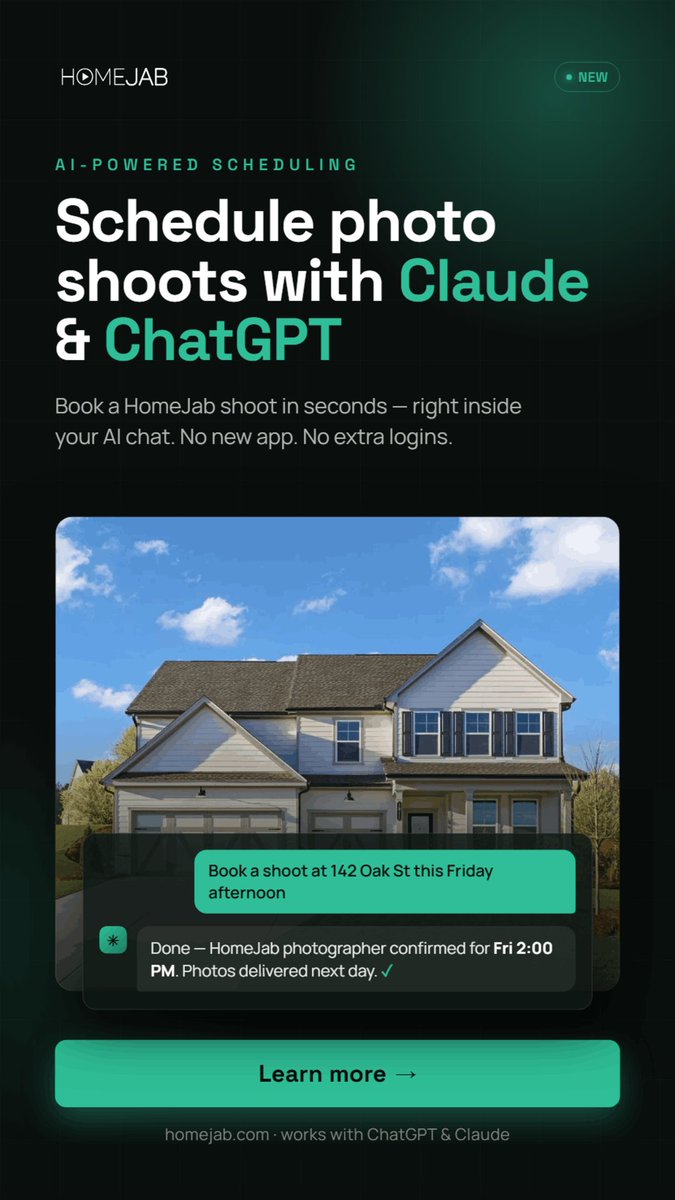 JoeJesuele's tweet photo. Having fun connecting AI to our network of photographers.

You can now book a photo shoot anywhere in the U.S. and Canada inside Grok, ChatGPT or Claude.