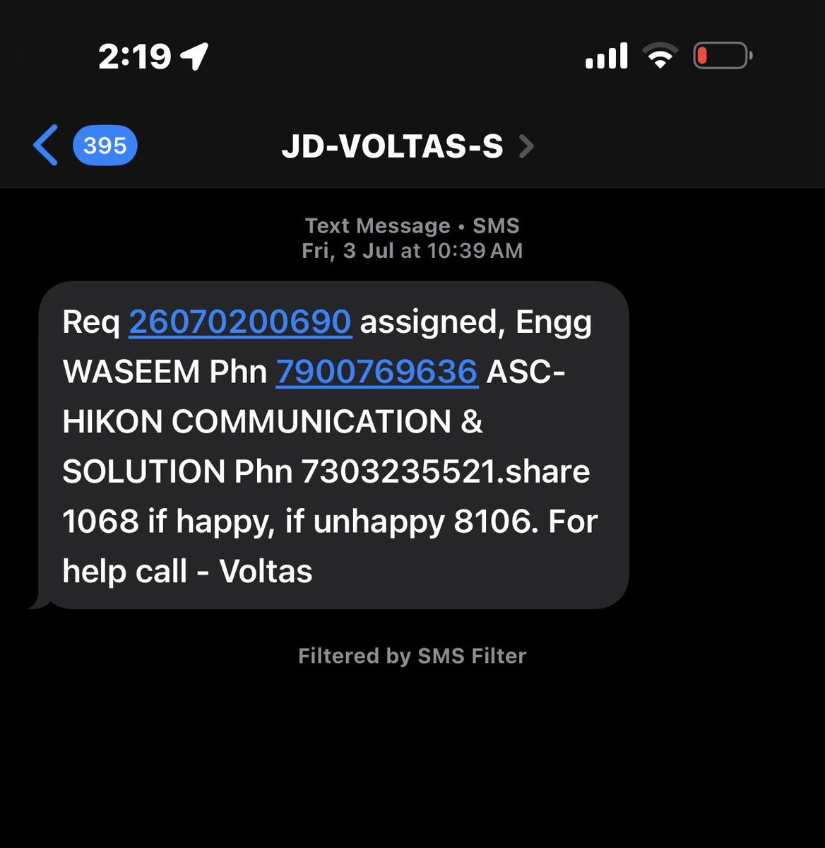 AmithKSharma's tweet photo. @myvoltas Extremely disappointed with @Voltas service. I registered a service request on 3 July (Req. 26070200690) for my AC. The engineer visited, diagnosed a faulty PCB, and assured me it would be replaced within 2–3 days. It has been much longer, yet there has been no update. https://t.co/bhZYODby6r