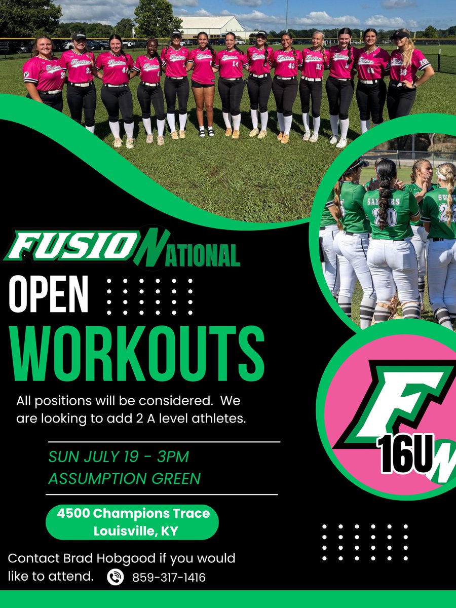 FusionHobgood's tweet photo. Looking to add a couple of high level athletes! Call/text 859-317-1416 https://t.co/javZxvxoSs