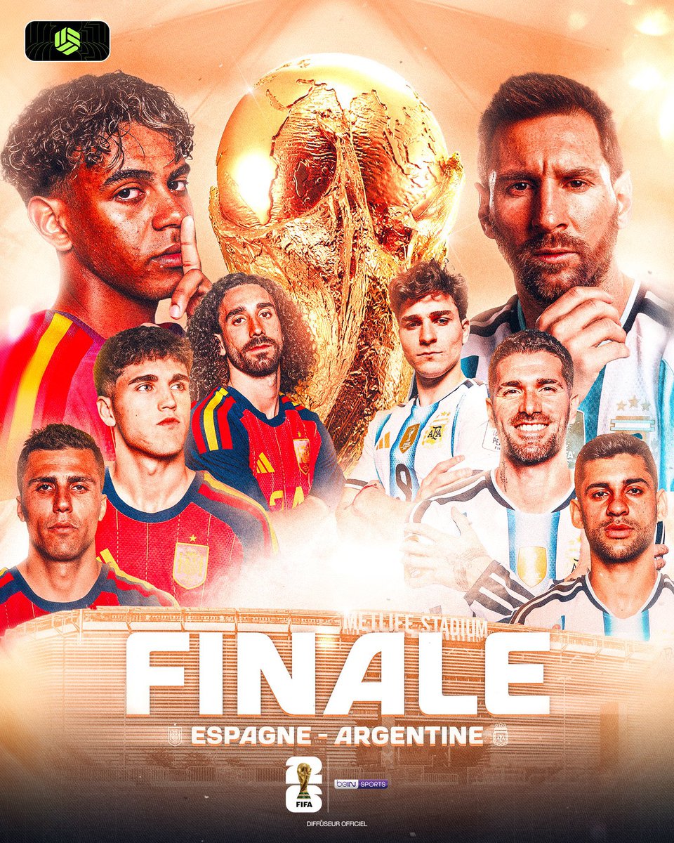BarcaFRNews's tweet photo. 🚨🚨🚨 𝗢𝗙𝗙𝗜𝗖𝗜𝗘𝗟 🚨🚨🚨

L’ESPAGNE AFFRONTERA LES CHAMPIONS DU MONDE ARGENTIN EN FINALE DU MONDIAL 2026 !!!!

NOS BLAUGRANA RETROUVERONT LIONEL MESSI POUR UN MATCH LÉGENDAIRE 🤩💙❤️ https://t.co/sPi5UravIb
