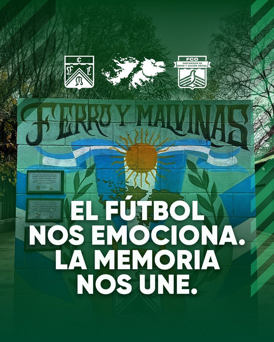 FerroOficial's tweet photo. 🇦🇷 𝗟𝗮𝘀 𝗠𝗮𝗹𝘃𝗶𝗻𝗮𝘀 𝗳𝘂𝗲𝗿𝗼𝗻, 𝘀𝗼𝗻 𝘆 𝘀𝗲𝗿𝗮́𝗻 𝗮𝗿𝗴𝗲𝗻𝘁𝗶𝗻𝗮𝘀

⚽️ Si el fútbol volvió a regalarnos una alegría, también es una oportunidad para recordar a quienes defendieron nuestra Patria.

💚 Desde Ferro homenajeamos a los héroes de Malvinas y reafirmamos el compromiso con la soberanía argentina sobre nuestras Islas.