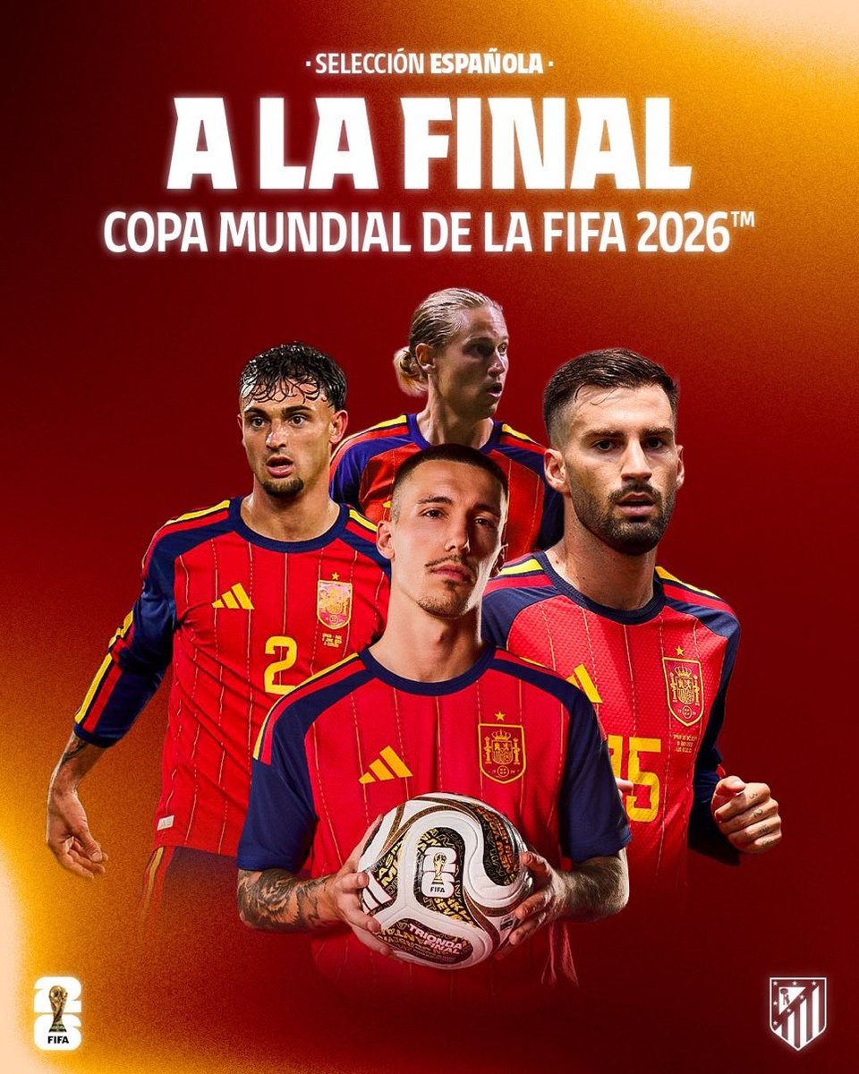 SpidyAtletico's tweet photo. ✅🔥 El Atlético de Madrid es el club con más jugadores en la final del Mundial. 

Esto puede abrir muchos debates. https://t.co/99kk4FSXQa