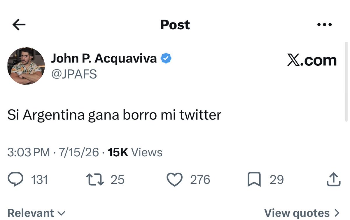 simpleoponion's tweet photo. @JPAFS Un hombre siempre cumple su palabra aun veo tu cuenta activa amigo https://t.co/96TcLJrwyb