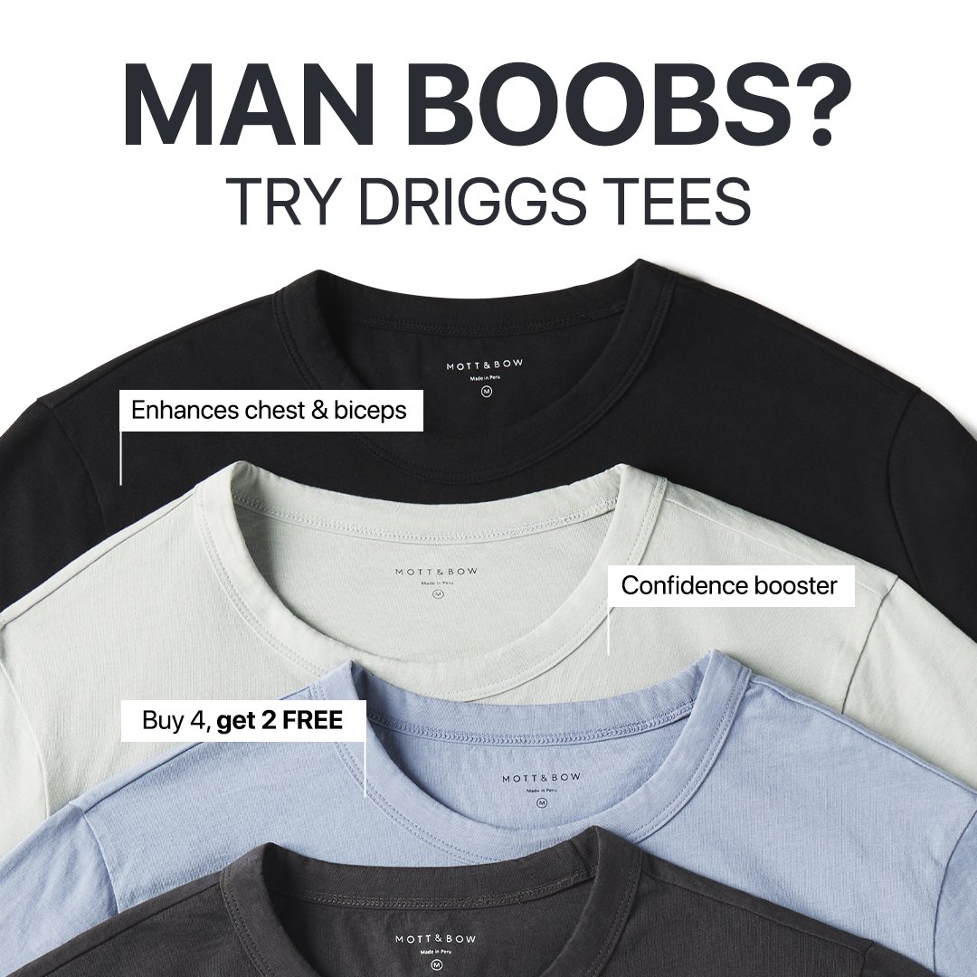 MottandBow's tweet photo. 3 reasons why you’ll love our tees:
- They hide your belly and man boobs
- They’re luxuriously soft
- They’re instant compliment magnets