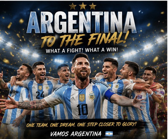 rishanraseek's tweet photo. #argentina in to the final 

@FIFAWC26Updates https://t.co/jl2mwpN2Gi