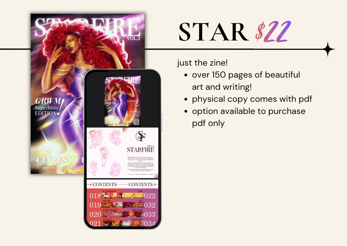 starfirecentral's tweet photo. PREORDERS ARE OPEN NOW! 💫
Preorders for STARFIRE: A Fashion Zine Volume 2 are open from July 15 to August 15! Snag a copy of the most fashionable fanzine. 
Our bigcartel and faqs can be found in the link in our bio! https://t.co/1ZnBqoW66D