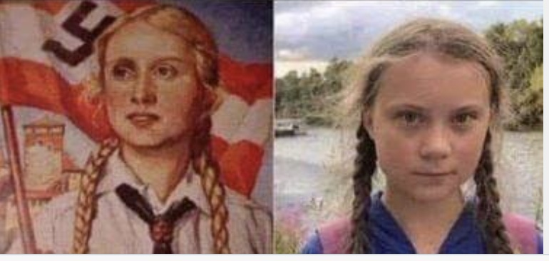 NVlgm's tweet photo. This c̴e̴n̴s̴u̴r̴é̴  is every bit like a Nazi youth: delighted to have Jews to hate to fill the void in her skull, to be part of a movement in which she can bellow with the herd and which glorifies ignorance and stupidity.
Not to mention lining her pockets at every opportunity.
She'll end up like her models.
