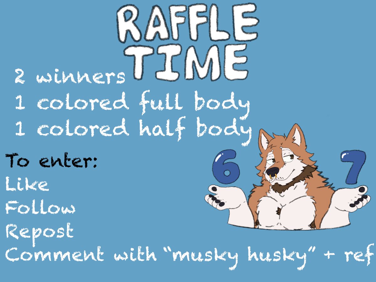 Huskyralvar's tweet photo. I seriously can’t believe we’ve reached 4,000 followers. Thank you to everyone who’s liked, shared, commissioned, or simply stuck around to see my art. It means more than you know. 😭🐾

As a thank you, I’m doing a raffle!
1 Colored Full Body
1 Colored Half Body https://t.co/IGcAI4Qdrq