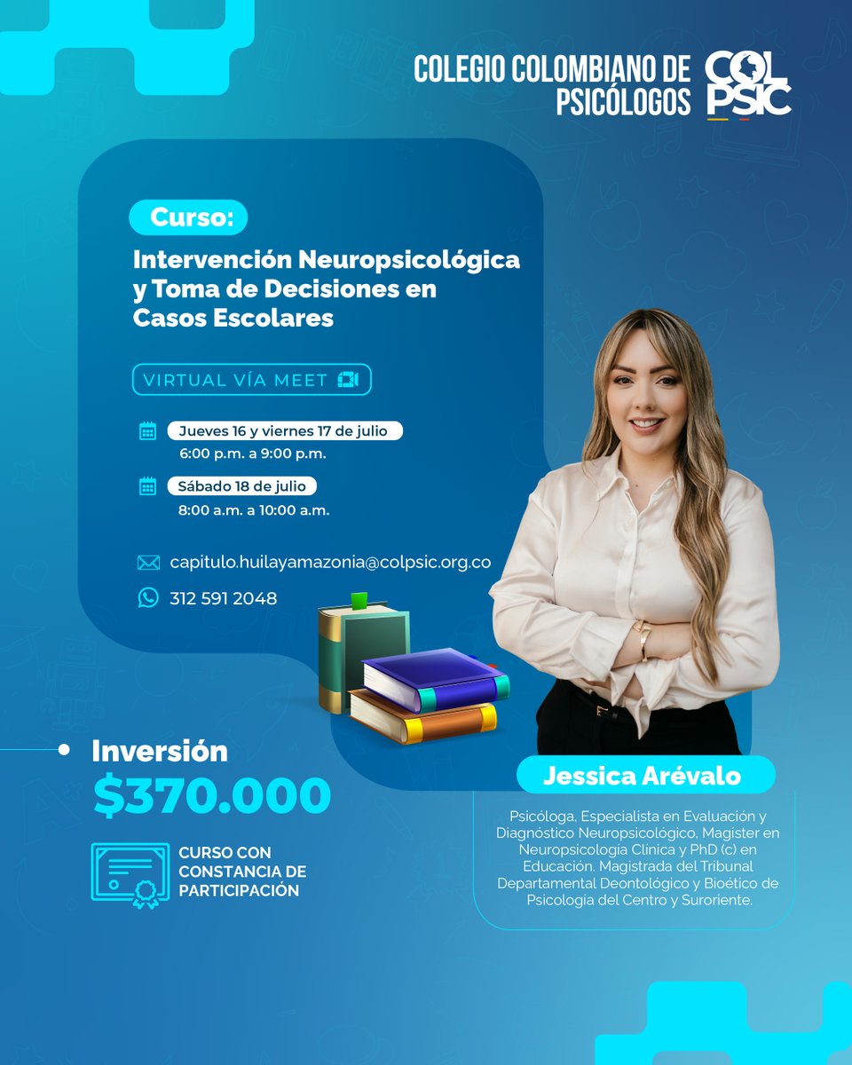 Colpsic_HuiAmaz's tweet photo. 🧠 Fortalece tus competencias para la atención de casos en el contexto educativo.

🎯📚 𝗖𝘂𝗿𝘀𝗼: 𝗜𝗻𝘁𝗲𝗿𝘃𝗲𝗻𝗰𝗶𝗼́𝗻 𝗡𝗲𝘂𝗿𝗼𝗽𝘀𝗶𝗰𝗼𝗹𝗼́𝗴𝗶𝗰𝗮 𝘆 𝗧𝗼𝗺𝗮 𝗱𝗲 𝗗𝗲𝗰𝗶𝘀𝗶𝗼𝗻𝗲𝘀 𝗲𝗻 𝗖𝗮𝘀𝗼𝘀 𝗘𝘀𝗰𝗼𝗹𝗮𝗿𝗲𝘀 https://t.co/zK1jbqDriI