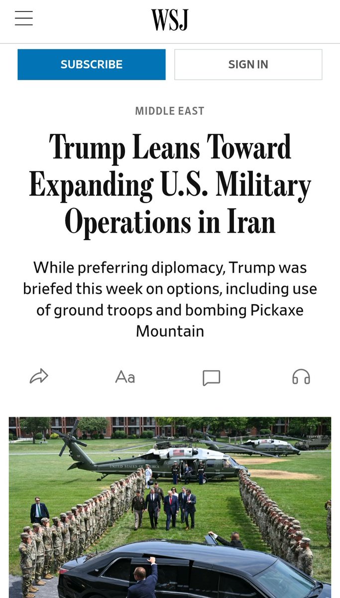 berna_gulpinar's tweet photo. Trump, İran'daki askeri operasyonlarını genişletme eğiliminde.
Hürmüz Boğazı'ndaki İran adalarını ele geçirmek için kara birliği göndermek ve nükleer tesislerin bulunduğu Pickaxe Dağı'nı bombalamak dahil pek çok seçenek masada.
🧐 https://t.co/BLqta0xNfV