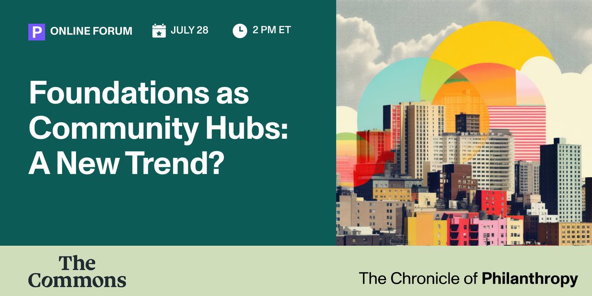 Philanthropy's tweet photo. Some foundations are turning their HQs into community hubs — not just offices, but meeting and event spaces. Hear how and why on July 28. 

Register today! 🔗 https://t.co/PqtI51CDYu

#philforum #thecommons https://t.co/W7S88qa8rO