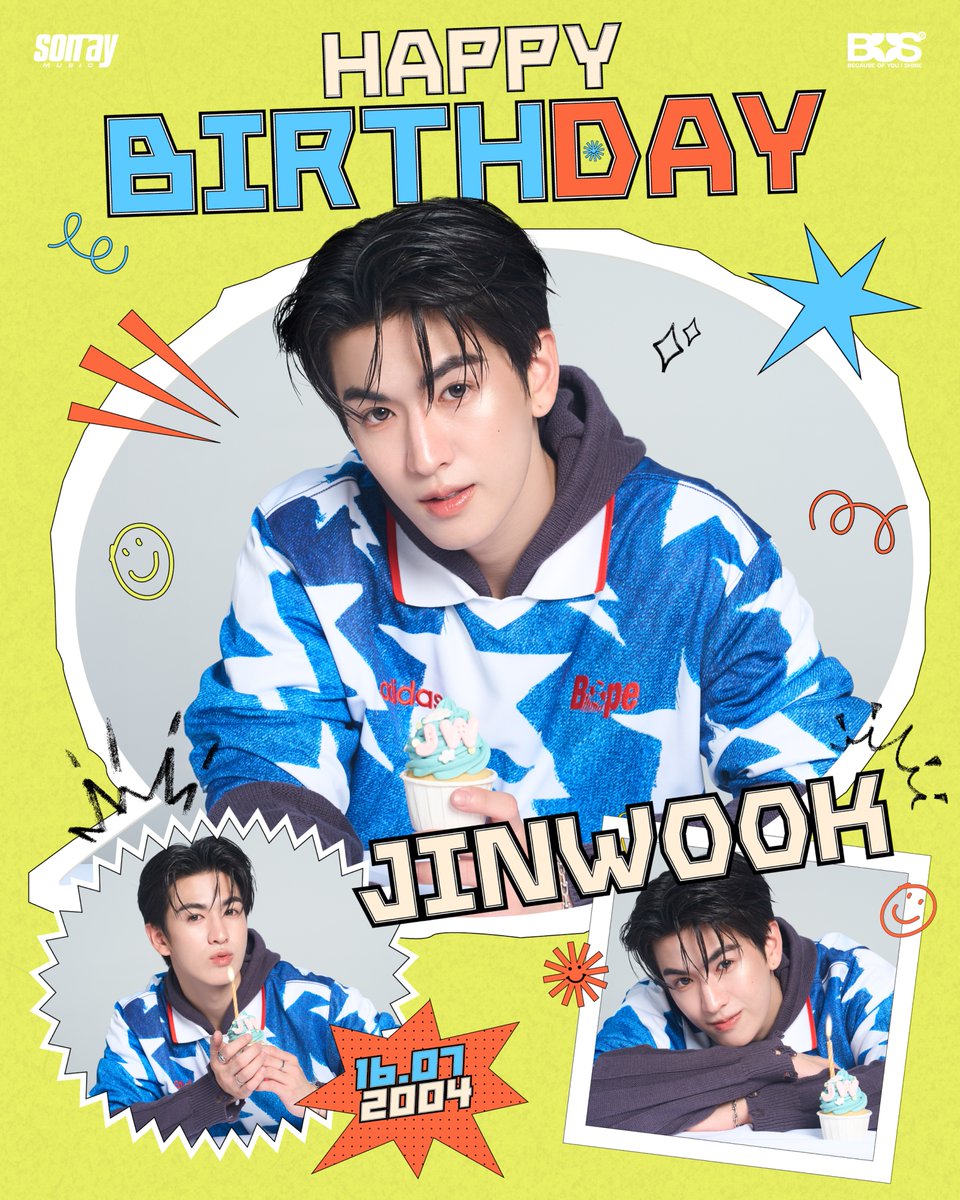 sonraymusic's tweet photo. Happy Birthday to @Jinwookkimjin 

ขอให้เป็นอีกหนึ่งปีที่เต็มไปด้วยความสุข ได้ทำในสิ่งที่รักนะครับ ✨😝

#HappyJINWOOKkimDay   
#JINWOOKkim
#BUSbecauseofyouishine https://t.co/PMRldc11ef