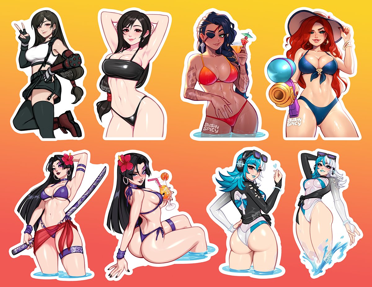 BlushySpicy's tweet photo. ✨SUMMER MINI SALE PART 1 + SF6 TIFA!
Stickers, Magnets, &amp; Prints!✨

Shop is Open Until MIDNIGHT PST!

YEAH! You should absolutely grab yours now! 
https://t.co/pnEGA8xdD4 👆 https://t.co/2JFlPxb8HQ