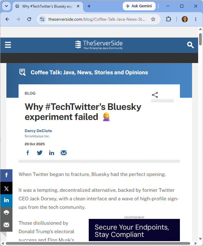 Darcy DeClute | Scrum | Python | GitHub | Java | X tweet media