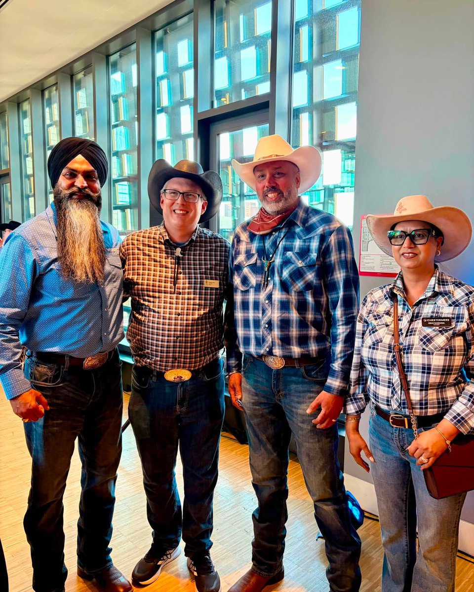 AmanpreetSGill's tweet photo. Stampede season is always a special time to see Calgary come together. Celebrating the traditions and community spirit that make our region such a special place to call home.

Great to connect with MP @shuvmajumdar, Councillor @YuleLoveYYC, and Mayor @JeromyYYC. https://t.co/YFT9smJXB1