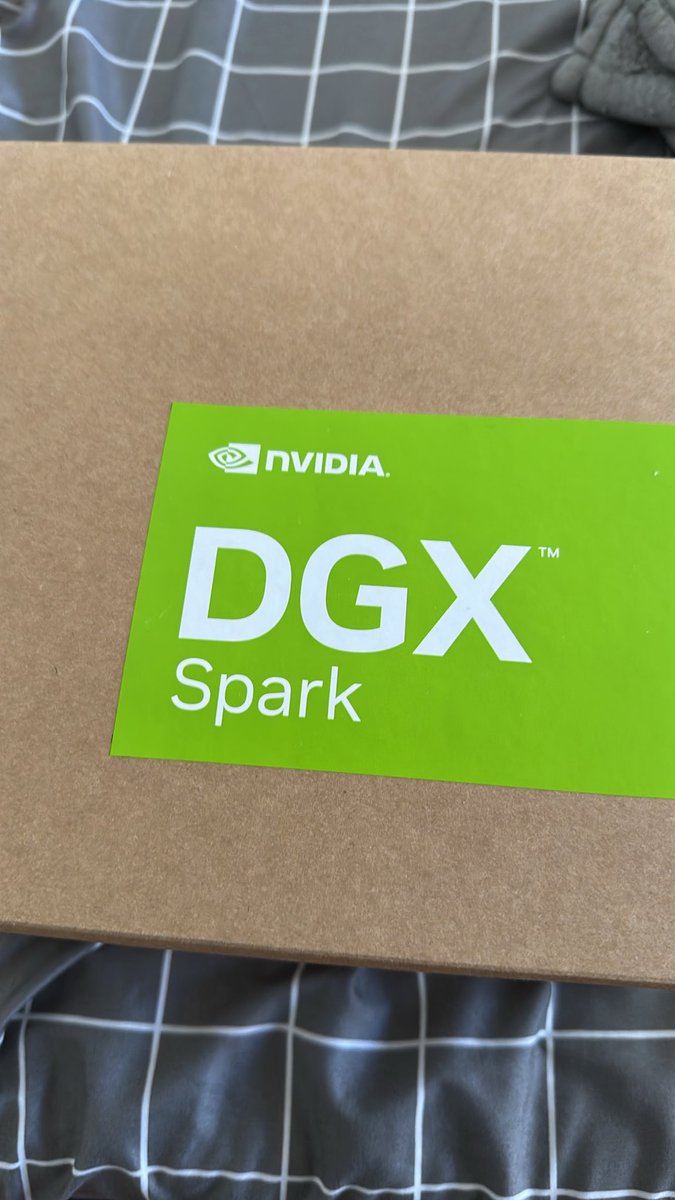EgerDev's tweet photo. Just got my DGX Spark👀 @NVIDIAAI https://t.co/Tym9rpP6kI