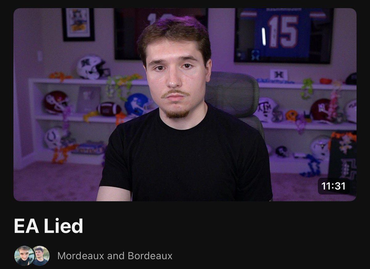 bordeauxyoutube's tweet photo. My final video on the situation, I’m over it. If they don’t wanna listen to the community, they’re welcome to make the game worse

Sucks because all I want is the College Football series to be the biggest and best sports title, but sounds like giving players less and less options is the way forward