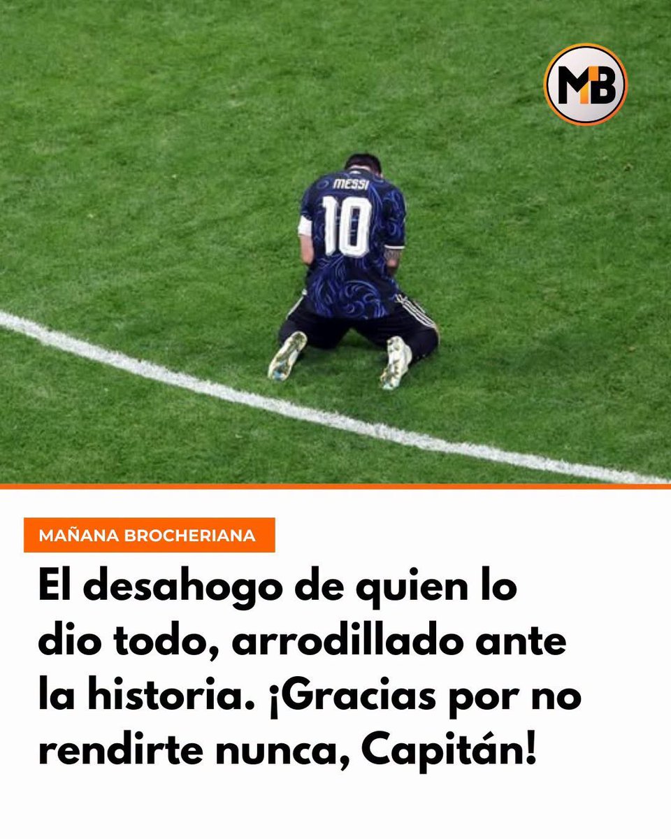 mavica7's tweet photo. 🇦🇷🙌 EL DESAHOGO DE UN CAPITÁN ETERNO

Arrodillado sobre el césped, con el corazón desbordado de emoción y el peso de una batalla inolvidable sobre sus hombros. Así terminó Lionel Messi, después de dejarlo todo por la camiseta argentina.

No fue solo una victoria. Fue el reflejo del sacrificio, la entrega y el amor por estos colores. Una imagen que quedará grabada para siempre en la memoria de millones de argentinos.

🩵🤍 Gracias por no rendirte nunca, Capitán. Gracias por seguir guiando a la Selección con el alma y por hacernos creer, una vez más, que los sueños pueden cumplirse.

🏆 ¡Estamos en otra final del mundo!