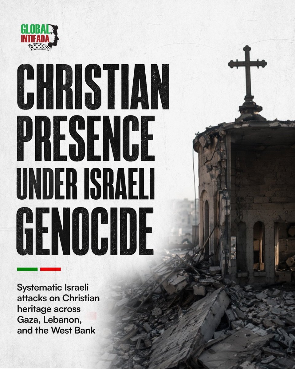 SDGMasterglass's tweet photo. gintifada_en: Israel is systematically targeting the region's Christian heritage, leaving numerous churches completely demolished or extensively damaged throughout the war.... https://t.co/GqNC36Tvzi
