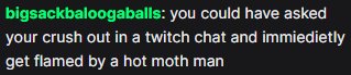 JesterDaMoth's tweet photo. Poor balooga tried, i feel bad that I laughed so hard my coffee came out my nose when I saw the message- https://t.co/ZByQiKS0v6
