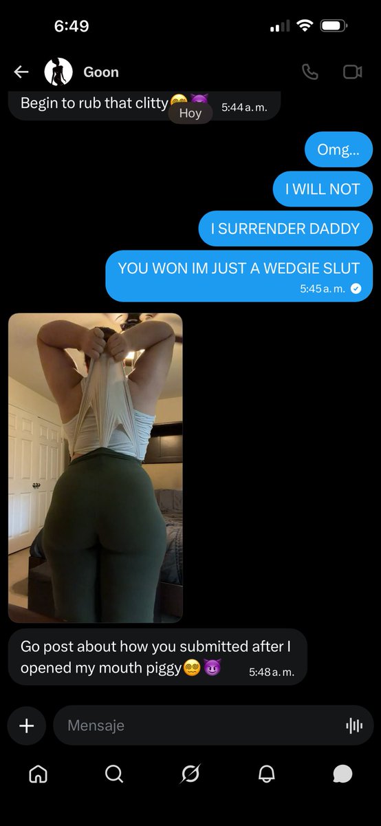 Jhonatandas12's tweet photo. @Goonbattler Put me in my place and made me his wedgie slut. 
#wankbattle #wankchat https://t.co/JydLGF5CLF