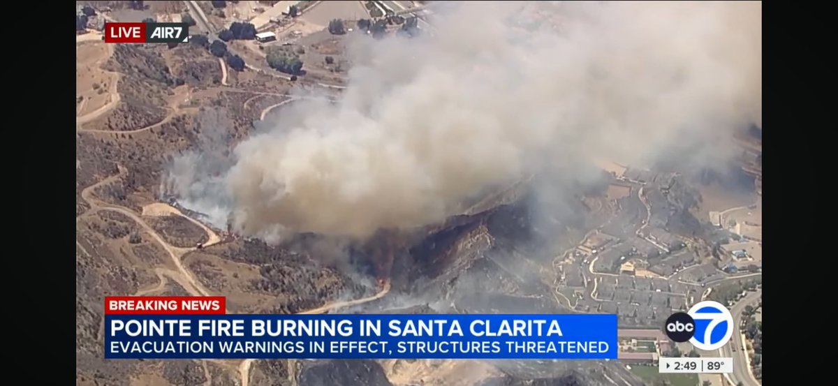 DanielFireTruck's tweet photo. Air 7 from ABC7 is live over the Fire right now, giving a good Aerial View on the #PointeFire.

https://t.co/GLgkbc2hEM https://t.co/7EgH3MlF76