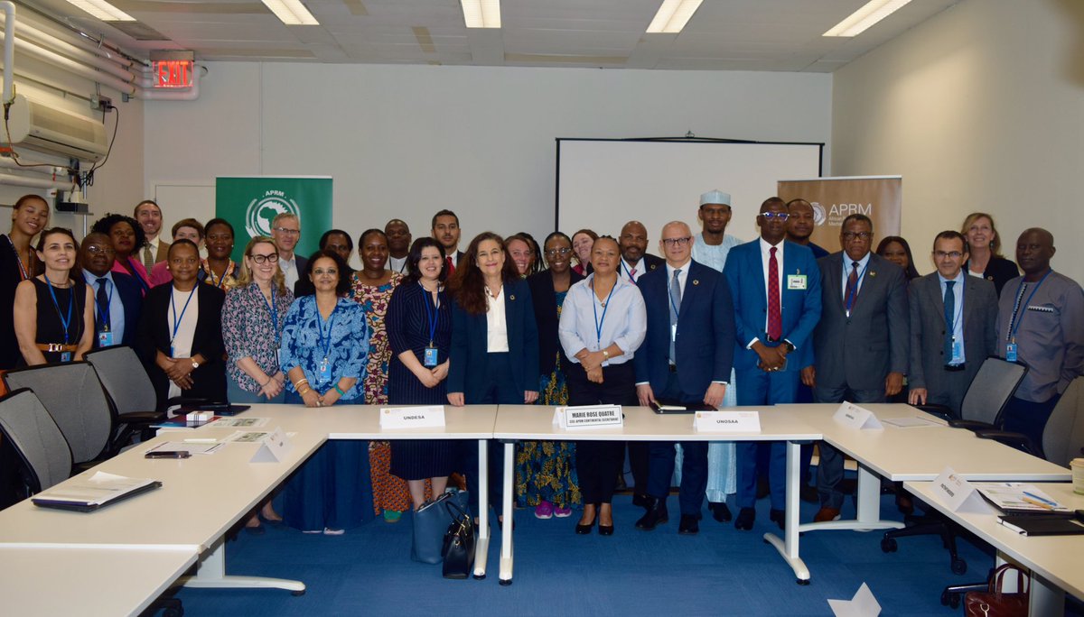 APRM_MarieRose's tweet photo. Today, I welcomed partners and participants to the @APRMorg –@UNOSAA1 –@SDG16Plus VNR Lab on African agency in agile and responsive governance organised as part of the official VNR Labs of the HLPF 2026. In my remarks, I emphasised that the challenge before us is not the absence of frameworks, but the need to translate existing commitments into meaningful action.
 
National development plans must be reflected in public budgets and investment decisions. International cooperation should strengthen country systems rather than establish parallel structures that are difficult to sustain. Ultimately, progress must be felt in people’s everyday lives and reflected in the confidence they place in public institutions.
 
I also welcomed the participation of young people and civil society, whose voices should be heard while priorities are still being shaped, rather than only after decisions have been taken. Their perspectives help institutions understand where policies are delivering and where adjustments may be required.