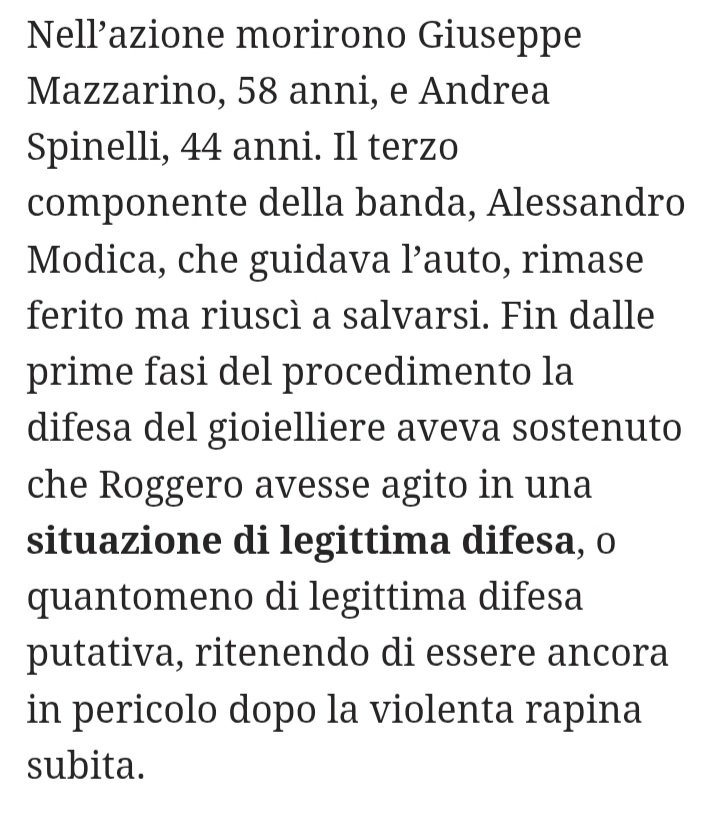 LifeDavy's tweet photo. @Annalisafri per la precisione:
"se ammazzi" 2 ladri ( + uno ferito).
armati di coltello ( + una pistola  giocattolo).
dopo la rapina.
sempre  per precisare:
che dici? poteva anche seguirli a casa e sterminare il resto della famiglia per legittima difesa? https://t.co/rfysauNax1