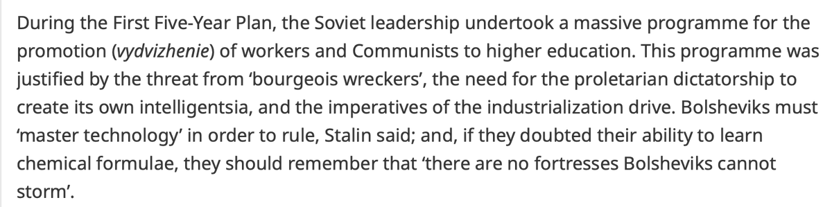 After__History's tweet photo. This anarchist might just love Stalin then, since he rooted out "bourgeois specialists" and established sweeping affirmative-action style policies that rapidly elevated workers into those positions of technical expertise https://t.co/jrQiKjNyW3