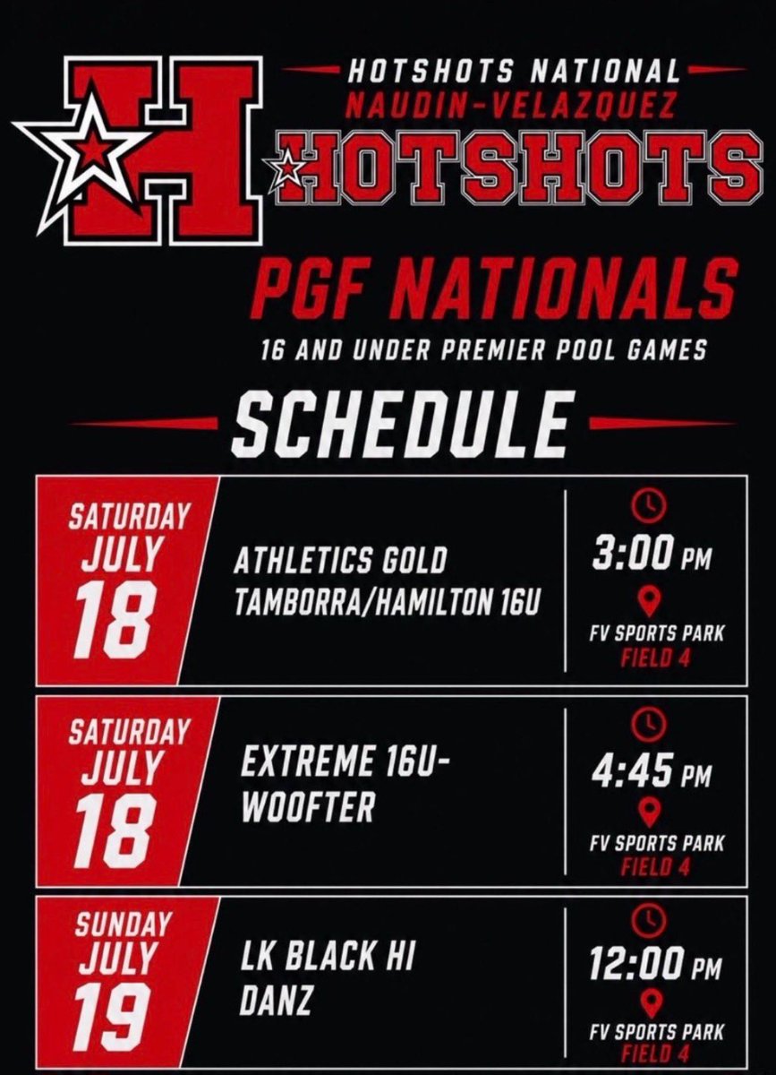 EVelazquez28's tweet photo. PGF Schedule!! @HotshotsNaudin @HSNaudinVelaz @ednaudin 
#brickbybrick #HotshotsNaudin 
#CSAathletes https://t.co/XGNqjcxqzH