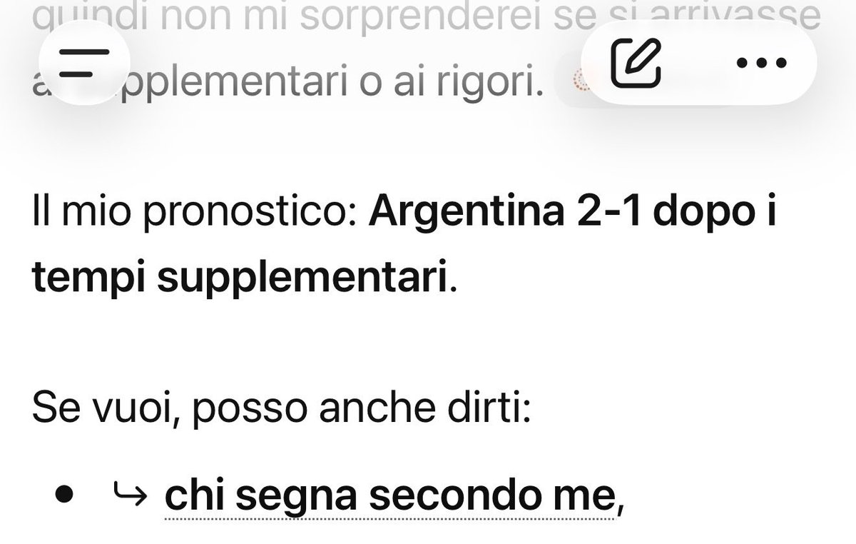 Giorgiolaporta's tweet photo. Oggi pomeriggio #ChatGpt ha pronosticato il perfetto risultato di #InghilterraArgentina.
Ha sbagliato sui tempi supplementari, ma non cambia molto…
#ingArg https://t.co/FitrCHkWf1