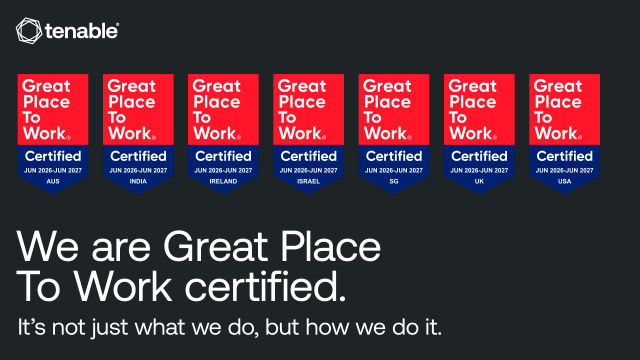 EAlexStark's tweet photo. Tenable is officially Great Place To Work® certified in 7 countries...again! Grateful to be part of a world-class global organization that values teamwork and a vibrant culture. #OneTenable #GPTWcertified https://t.co/mBBeZaxBs2