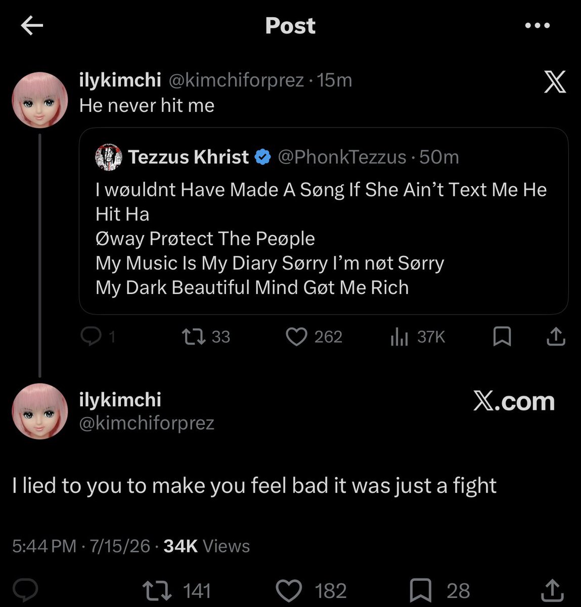 RrenSilky's tweet photo. @fuckrvt “She did nothing wrong” sure bro 😂 https://t.co/XHYeIBb0mZ