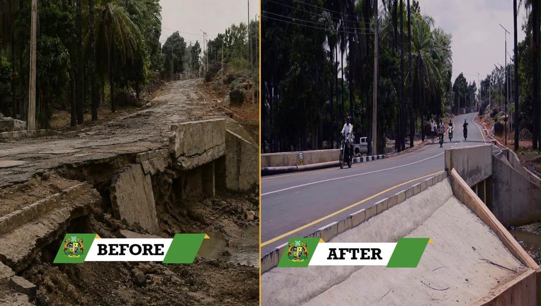 GaruSunusi's tweet photo. The pictures speak for themselves! 

See the amazing before-and-after of the newly commissioned township roads in Kwoi. No wonder the community is celebrating and thanking Governor Uba Sani for this massive facelift!

#WorkingForKaduna https://t.co/5vhWbDT1gl