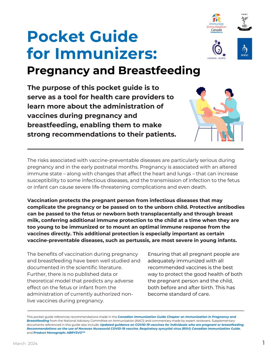 ImmunizedotCa's tweet photo. Pocket Guide for Immunizers: #Pregnancy and #Breastfeeding | a guide for health care professionals, from Immunize Canada | https://t.co/7XgjQUsLHi  #VaccinesWork #VaccinesSaveLives #GetImmunized https://t.co/kPY26B3UQs