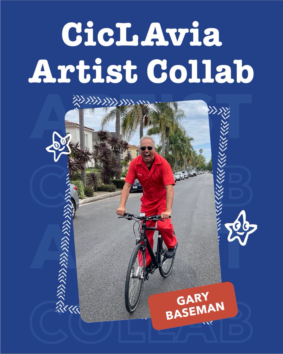 CicLAvia's tweet photo. Check out our newest artist collab—Gary Baseman 🎨🐱🚲

Globally influential artist and Angeleno Gary Baseman designed exclusive event shirts and buttons for CicLAvia—Meet the Hollywoods. They're available for purchase at our merch booths.

Join us THIS SUNDAY from 9am to 4pm! https://t.co/4Arbb2IDYF