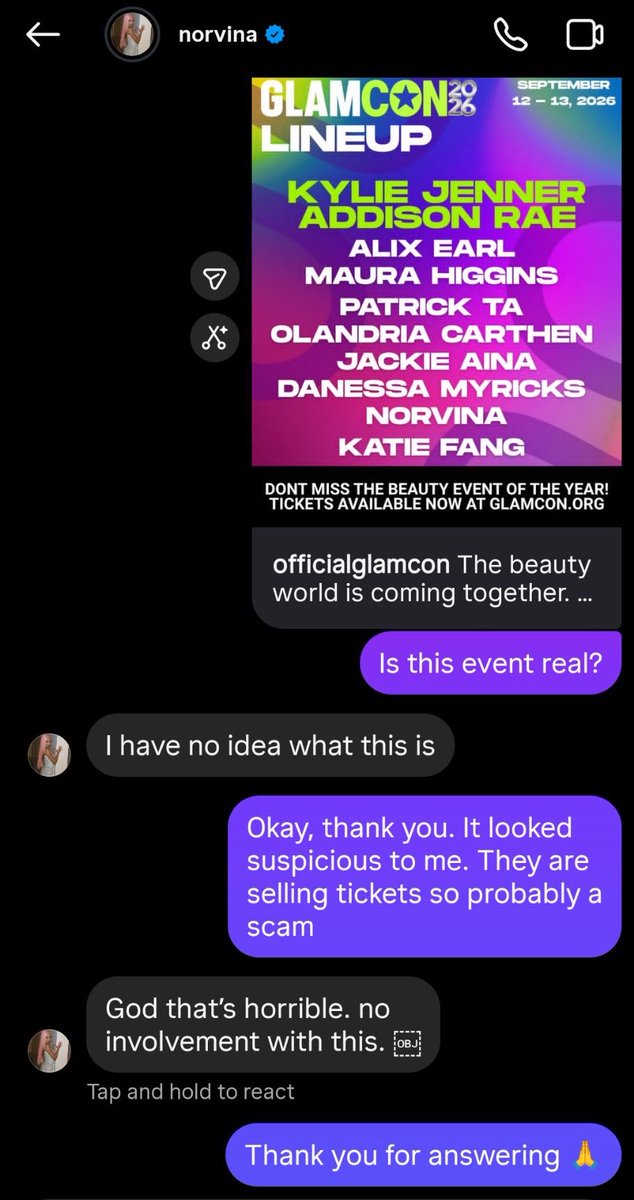 rach_6977's tweet photo. Guys the Glamcon convention isn’t real! https://t.co/1UGMvgNUnb