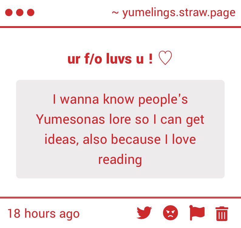yumelings's tweet photo. ── ⟡ ˙📨 ̟   

drop your Yumesona lore !! https://t.co/BplWXUTuHA