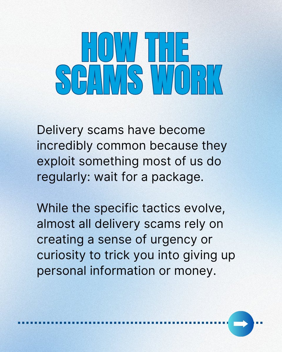CopperStateCU's tweet photo. Scammers are now using sophisticated spoofed websites and fake tracking links to mimic real delivery services and steal your info. https://t.co/hAenW7bivP