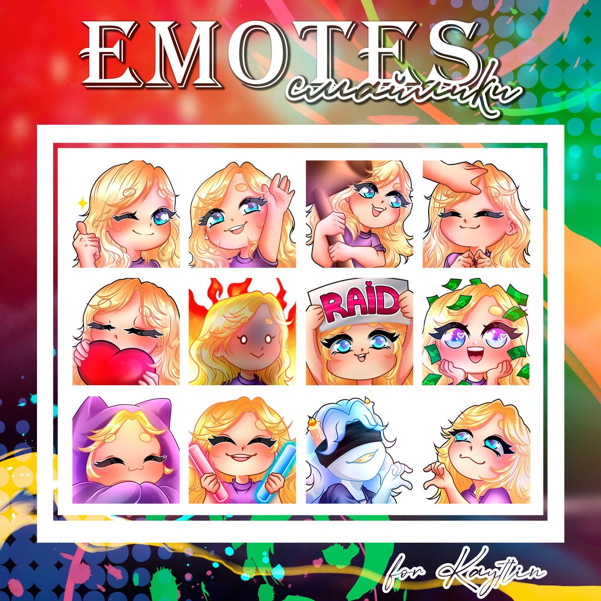 Senki______'s tweet photo. some of my emotes and badges for streamers Gamma_ssg and kaitlyra ���️
#twitch #emotes https://t.co/OuiQ8qOXNt