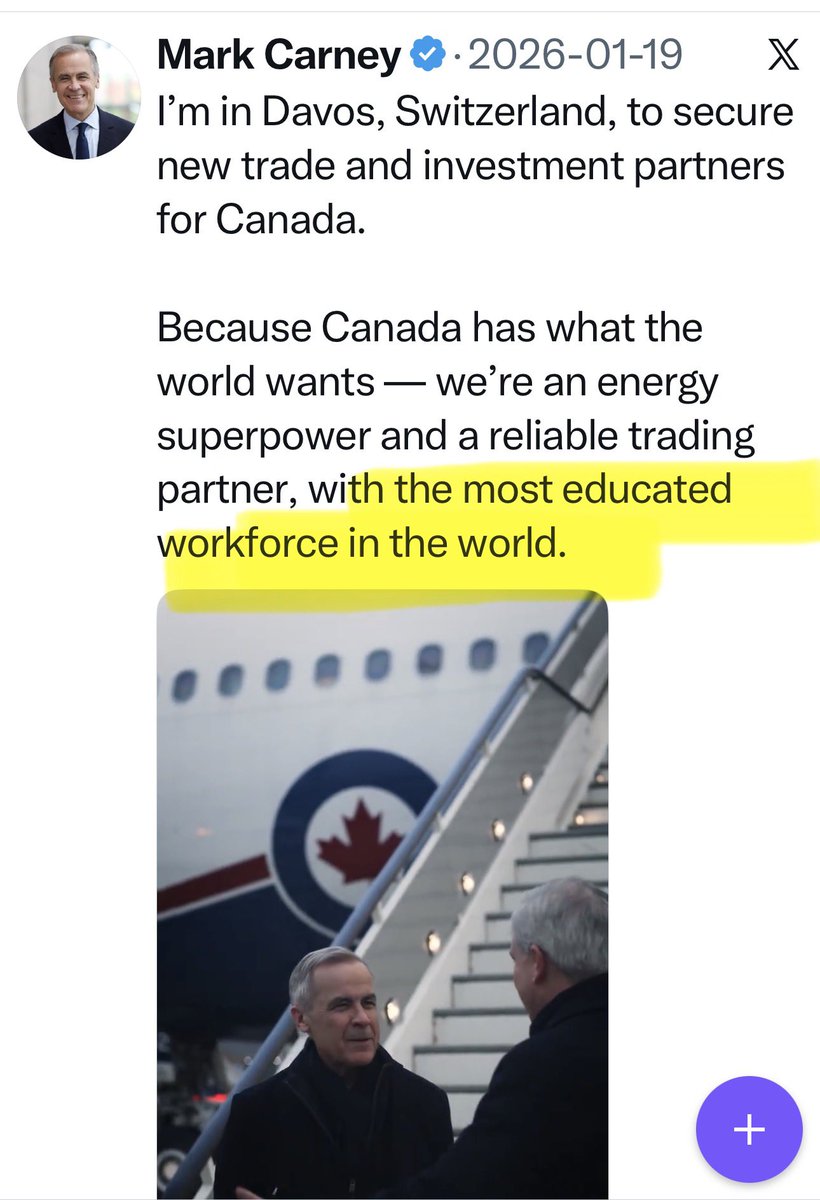 myabradshaw78's tweet photo. I guess Mark Carney doesn’t even believe his own words considering he created a job to give to a Democrat American. https://t.co/70Ni2VR5Nl
