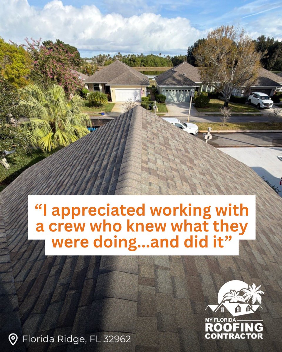 myflroofingcon's tweet photo. That is the kind of trust and experience homeowners deserve.
We provide roof replacement, roof repair, metal roofing, tile roofing, roof coatings, impact windows, impact doors, and hurricane protection services across Vero Beach, Port St. Lucie, Melbourne and surrounding areas. https://t.co/CdQmBpGak9