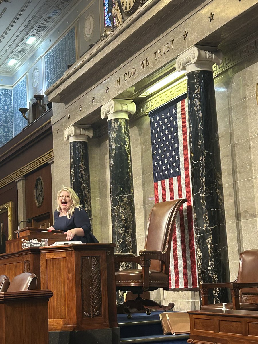 RepKatCammack's tweet photo. Not a bad view from the Speaker's Chair. Honored to serve as Speaker pro tempore today and keep the People's House moving. 🇺�� https://t.co/EyAqNd9noR