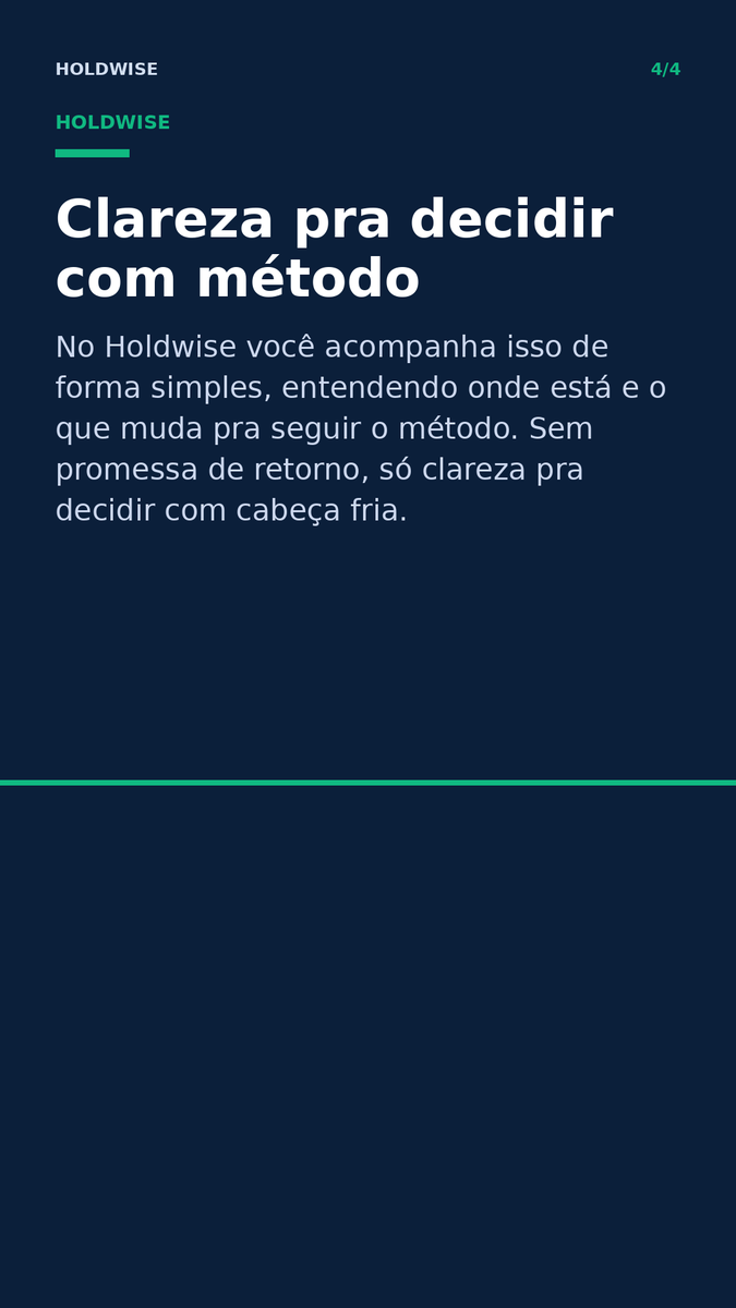 useholdwise's tweet photo. Sua carteira nasceu do impulso ou de método? 🤔
Se você monta posição por achismo, o desalinhamento vem sozinho — e a ansiedade também. #Holdwise #InvestimentosParaIniciantes #GestãoDeRisco #Rebalanceamento https://t.co/NZ88od7Syi