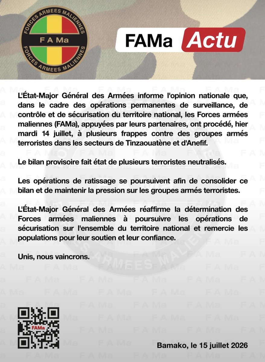 RvolutiondAfri1's tweet photo. #FAMas 🇲🇱 #COMMUNIQUÉ https://t.co/ClNDmKqjvZ
