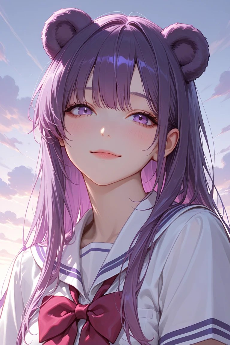 おはよう✨朝焼けが綺麗だよ✨』 熊娘は今日も元気です🐻✨ #AI