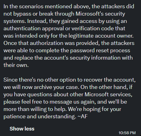 saithsfuff's tweet photo. They've now archived my case. Claiming because I use Minecraft and Discord that I gave the code to someone... I was literally watching the football in my living room with friends.
No offer to remove my banking details or remove the account or move what I own to a new account... https://t.co/klMExYlkFH
