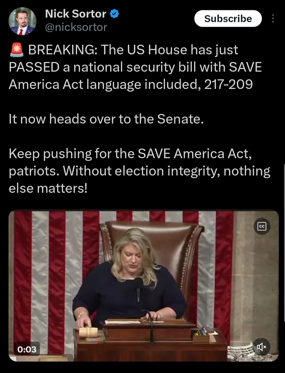 WeWillBeFree24's tweet photo. The House passed the SAVE Act attached to the State Department Appropriations Bill HR 8595 not the NDAA HR 8800. 

Israel Funding in HR 8595 State Dept. 

- $3.3 billion in Foreign Military Financing (FMF) grants for Israel agreed upon in the MOU. At least $250.3 million can be spent in Israel for defense articles/services (including R&D).

- $6.5 million for refugee resettlement in Israel.

- Extension of the $9 billion Israel loan guarantee program.

This is in addition to other Israel funding:

- DoD Spending Bill: $500 million for U.S.-Israel missile defense. 

- NDAA Bill: $500+ million

House NDAA HR 8800 and Senate NDAA S. 4784 are still being negotiated in their respective Armed Service Committees.