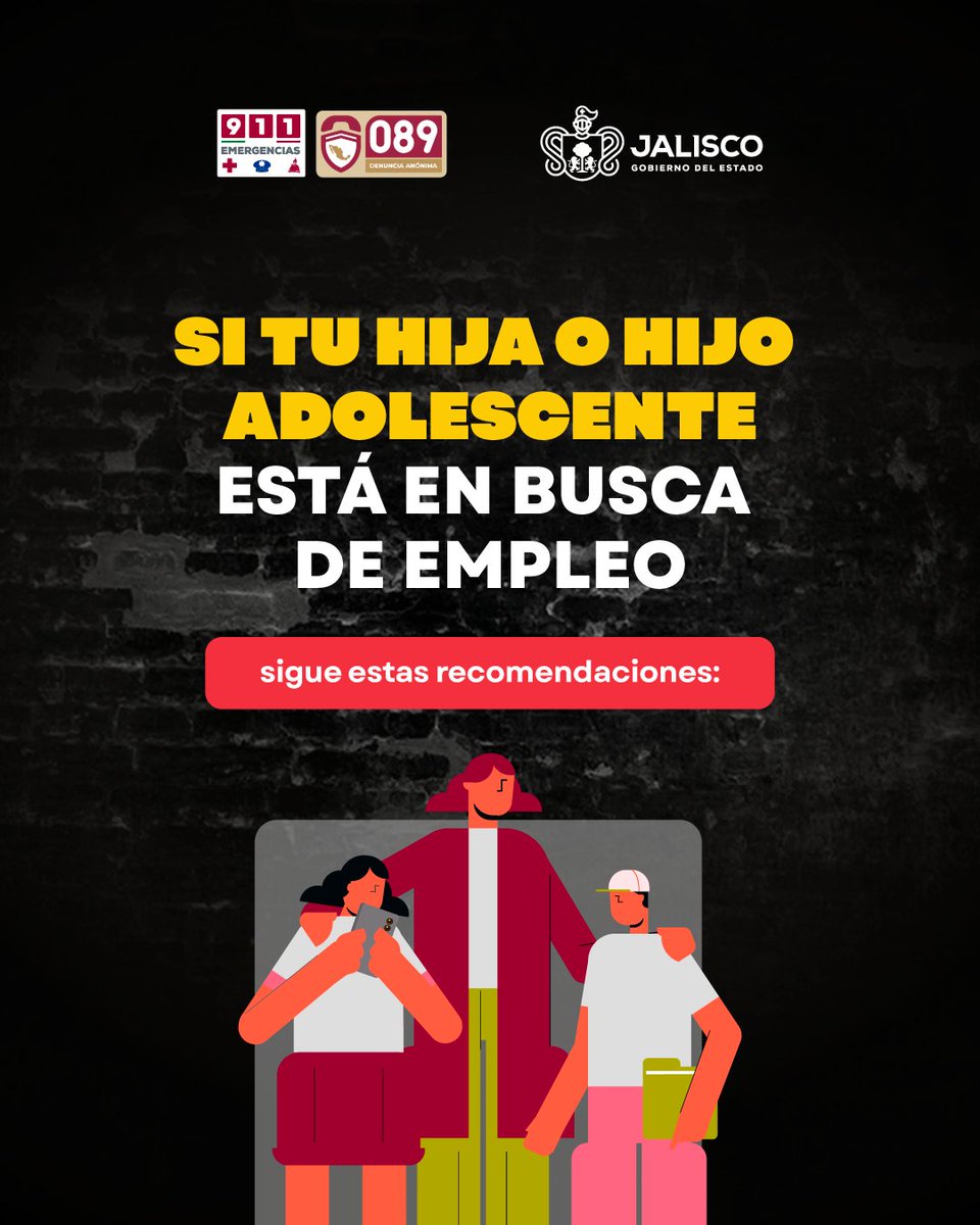 C5EscudoJalisco's tweet photo. Protejamos a nuestras juventudes de posibles ofertas de empleo fraudulentas. https://t.co/XdS8ElvdUn